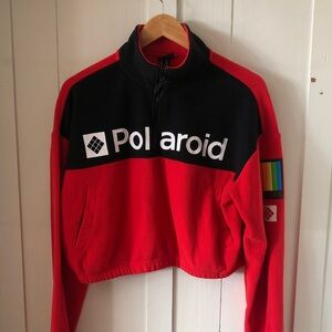 Polaroid Red and Black Logo Fleece size medium 2019 Y2K www.Polaroid vintage